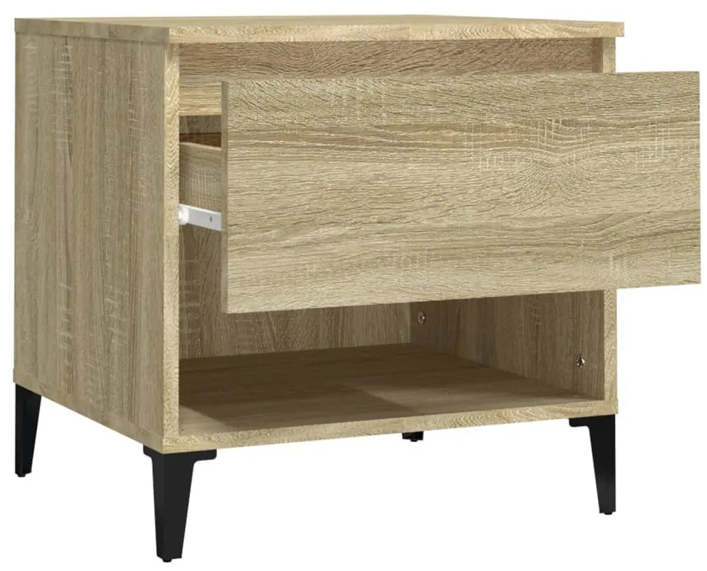 Mesas de apoio 2 pcs 50x46x50 cm deriv. madeira carvalho sonoma