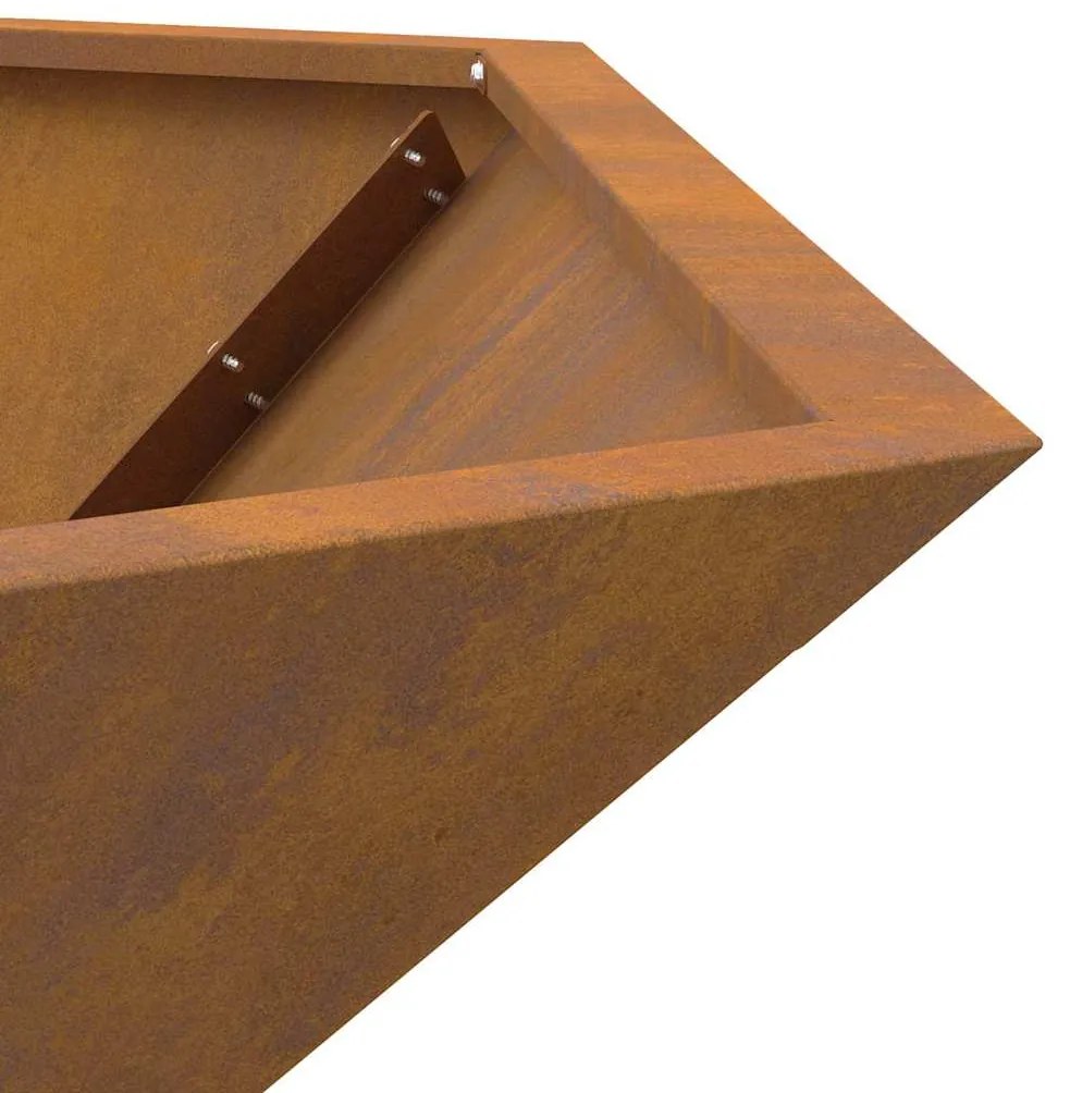 Fogueira Hexagonal vidaXL 100x100x28 cm Aço Envelhecido