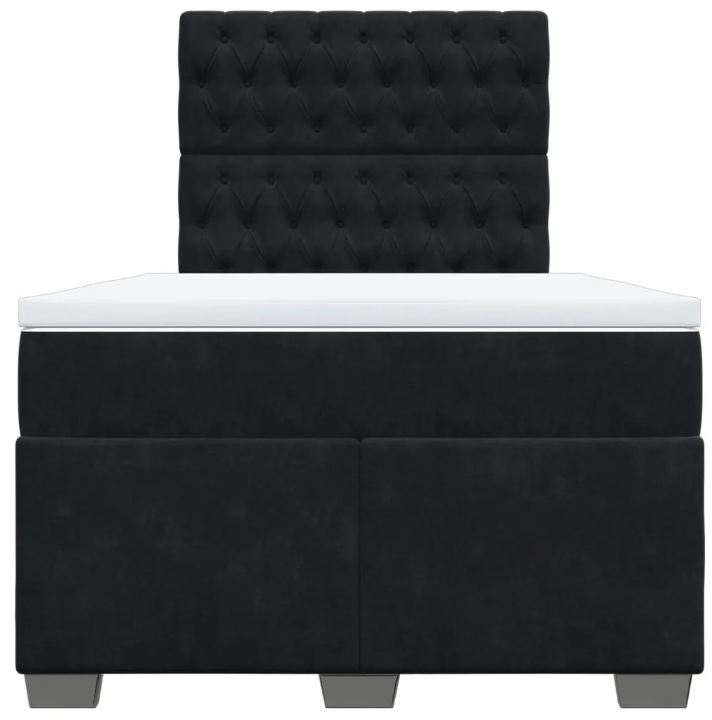 Cama boxspring com colchão 120x190 cm veludo preto