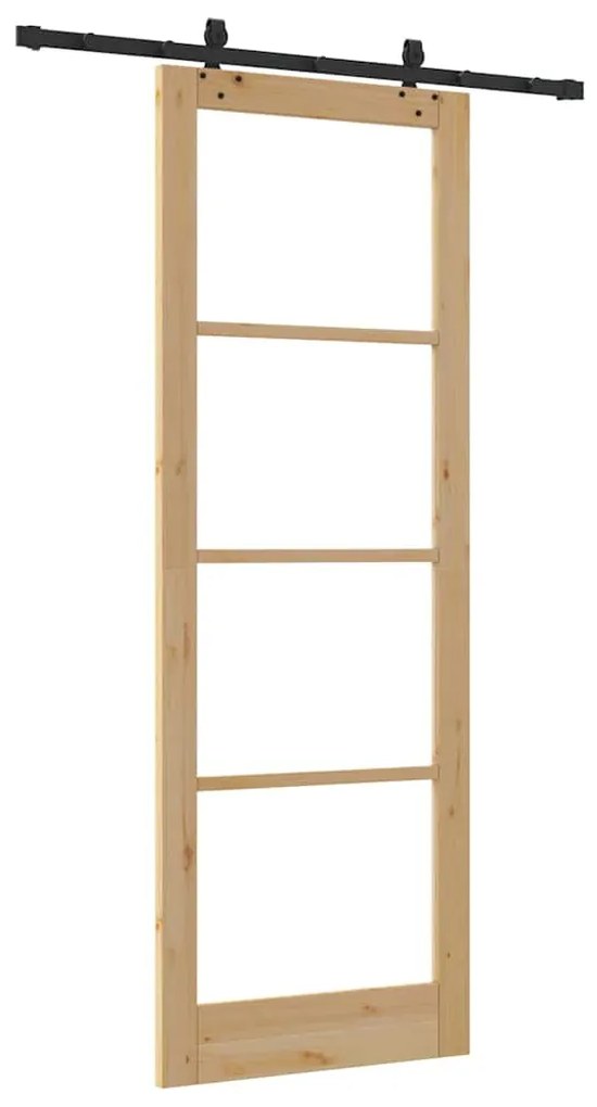 Porta Deslizante vidaXL com Conjunto de Hardware 83x232 cm Madeira Mac