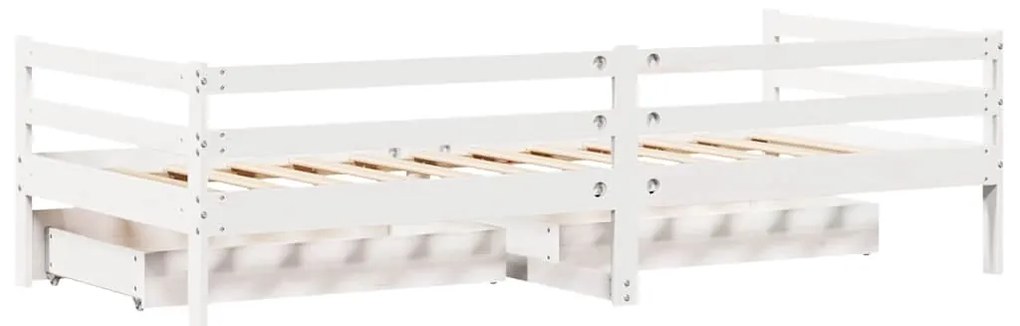 Sofá-cama c/ gavetas 90x200cm madeira de pinho maciça branco