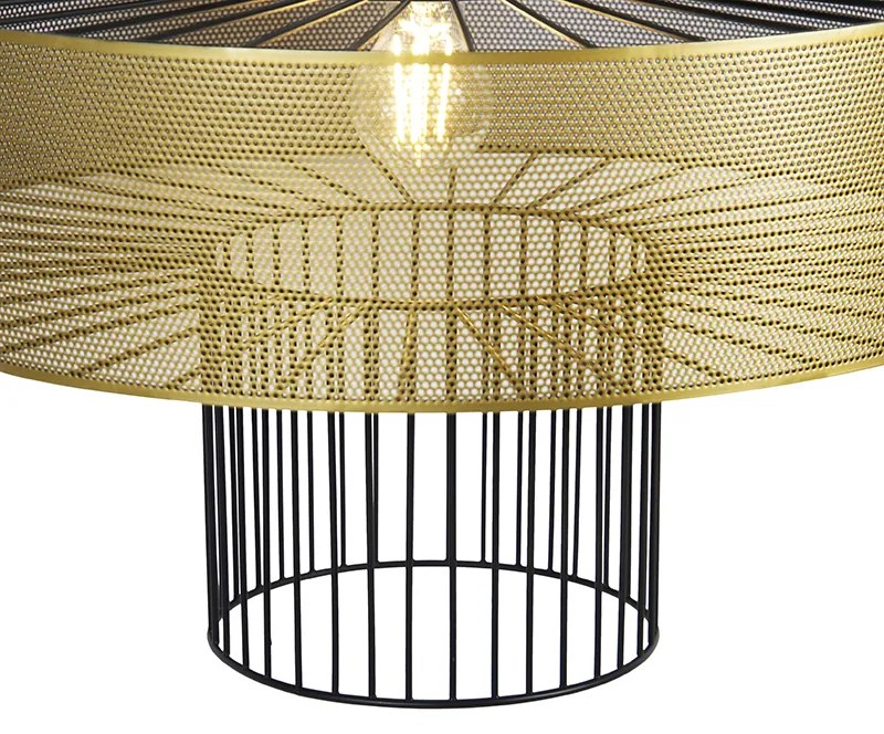 Candeeiro de suspensão design dourado com preto 50 cm - Tess Design