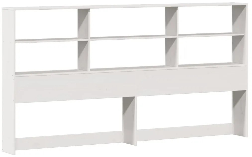 Cama com estante sem colchão 180x200 cm pinho maciço branco