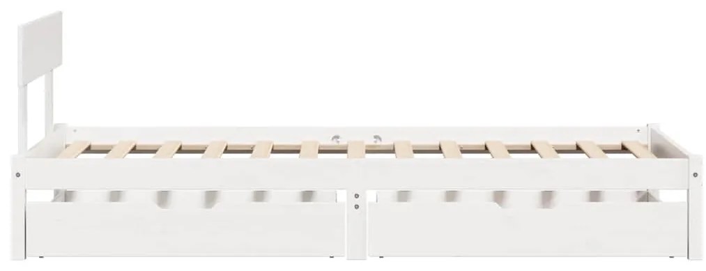 Cama sem colchão 90x190 cm madeira de pinho maciça branco