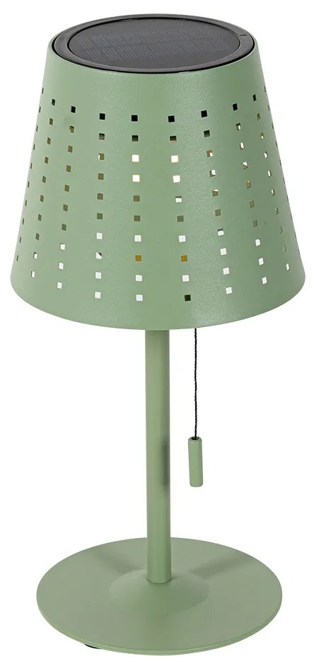 Candeeiro de mesa exterior verde c/ LED recarregável e solar 3 níveis de luminosidade - Ferre Design