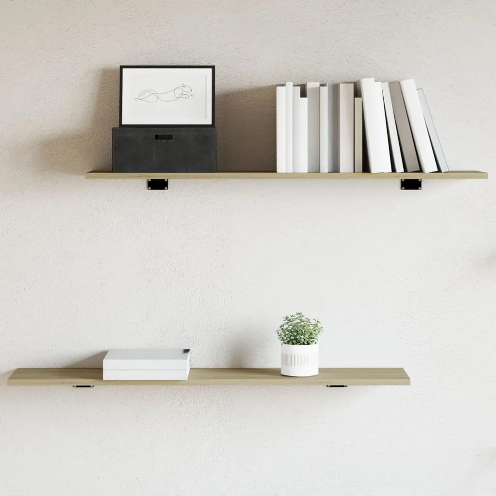 vidaXL Prateleiras estante 8pcs 100x20x1,5cm contrapl. carvalho sonoma