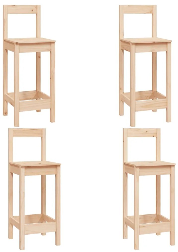 5 pcs conjunto de bar pinho maciço