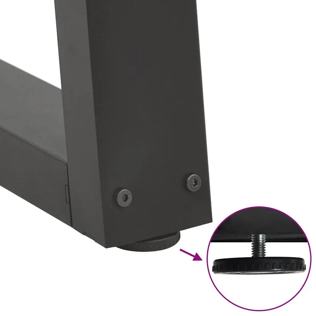 Pés para mesa de jantar em forma de V, 2 peças, antracite, 100x(72-73,