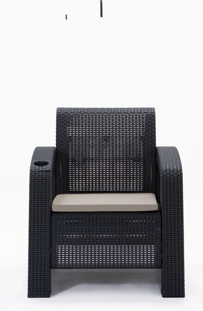 Conjunto de Lounge de Jardim Olimpos com 2 Poltronas e Mesa de Centro