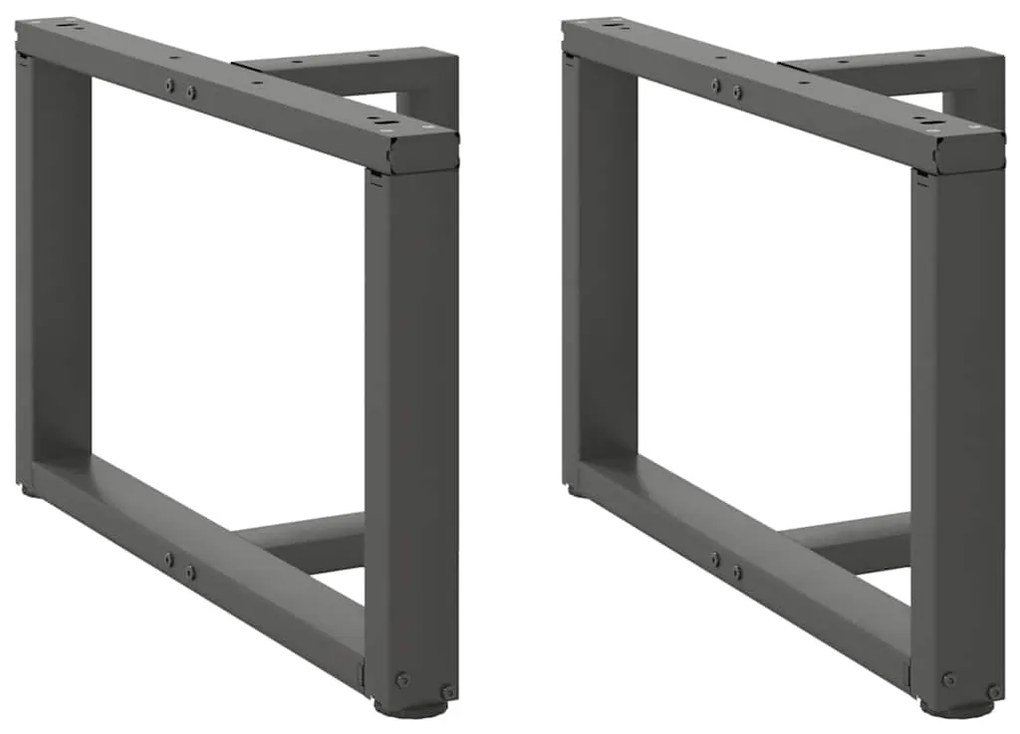 vidaXL Pés para mesa de centro em forma de T, 2 peças, antracite, 70x25x(42-43) cm, aço