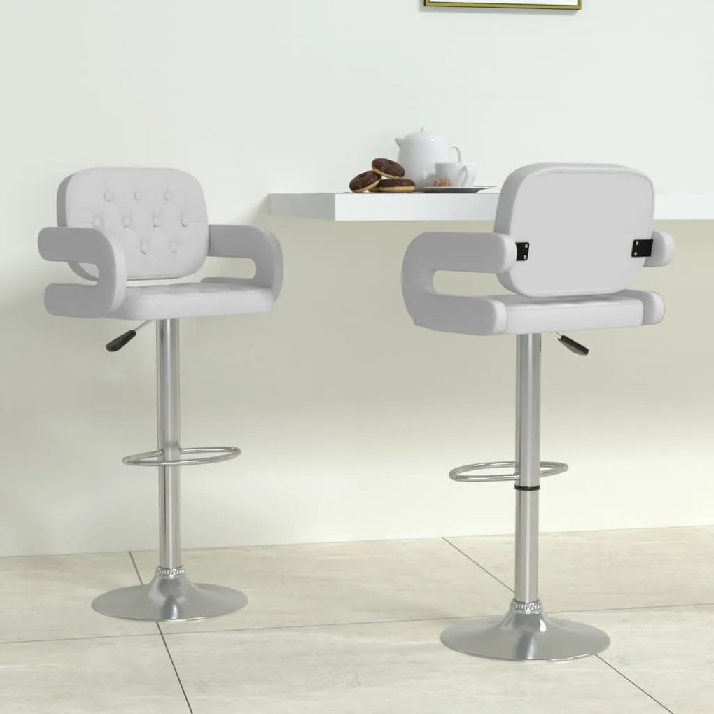 vidaXL Bancos de bar 2 pcs couro artificial branco