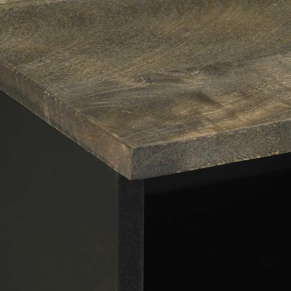 Mesa de cabeceira 40x33x46 cm madeira de mangueira maciça preto