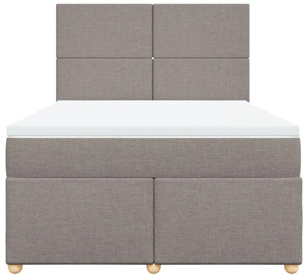 Cama com molas/colchão 140x190 cm tecido castanho-acinzentado