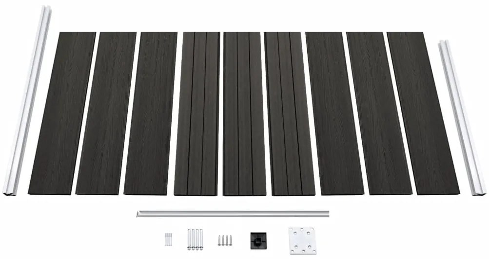 Painel de cerca 95x186 cm WPC cinzento