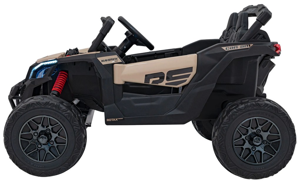 Buggy elétrico para Crianças ATV CAN-AM Maverick 24V 4×4 Rodas Espuma EVA, Assento couro ecológico Preto, Caqui