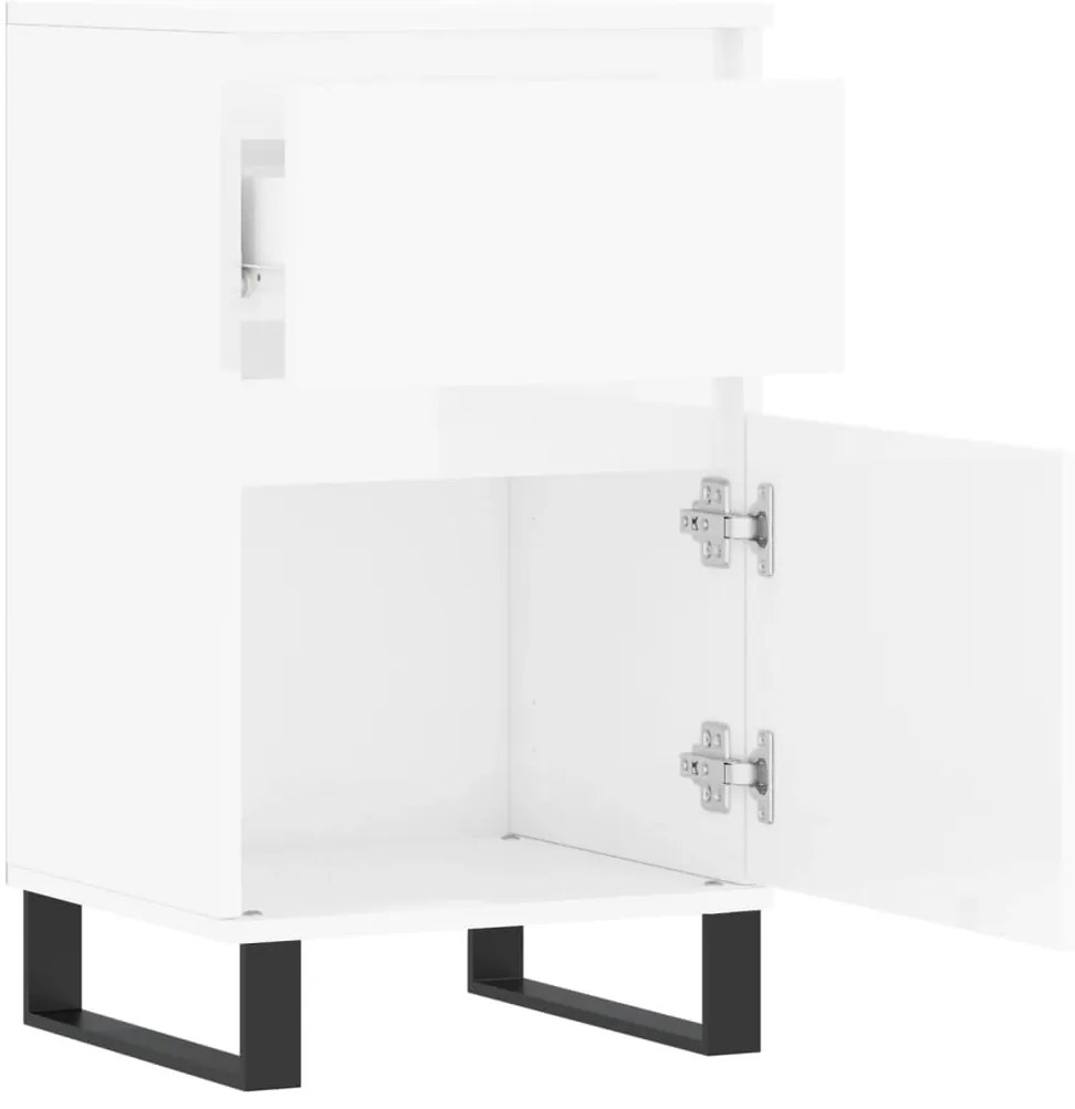 Aparadores 2 pcs 40x35x70 cm deriv. de madeira branco brilhante