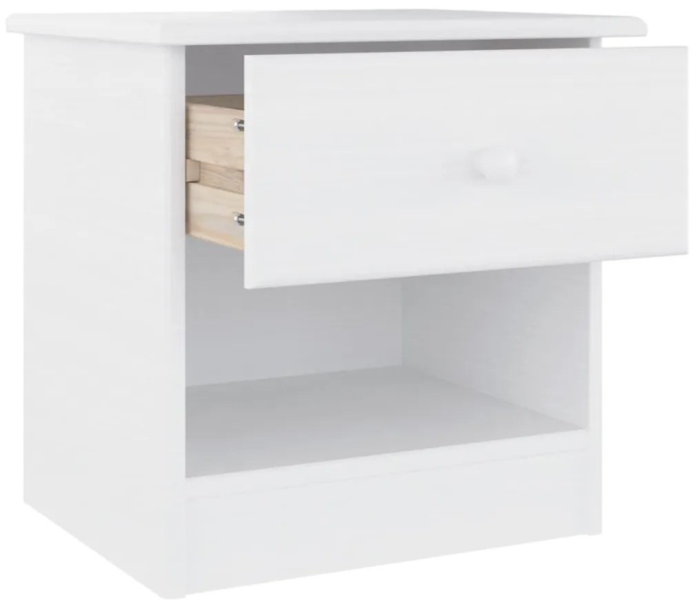 Mesa de cabeceira ALTA 43x35x40,5 cm pinho maciço branco