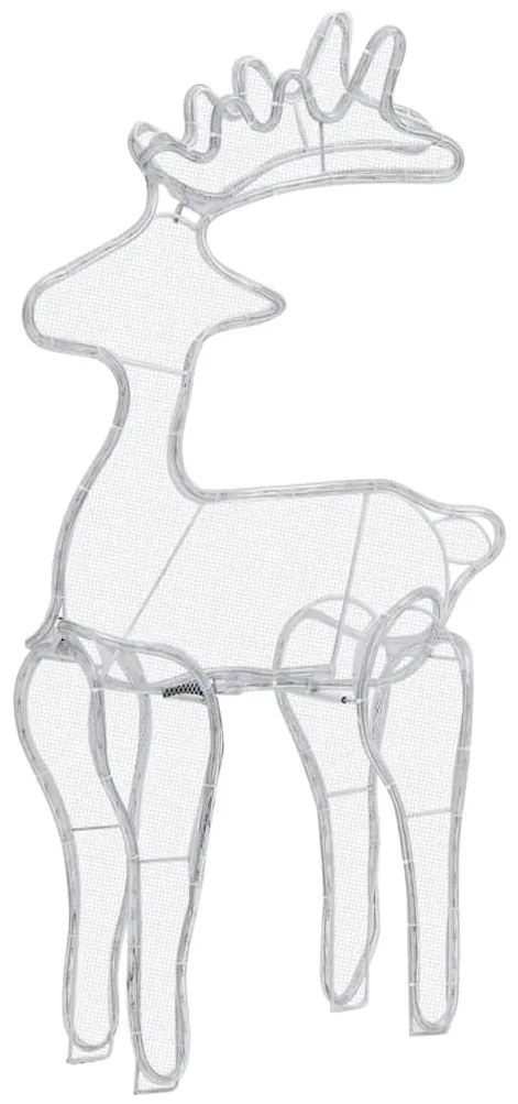 Rena decorativa Natal c/ malha de aço 306 luzes LED 60x24x89 cm