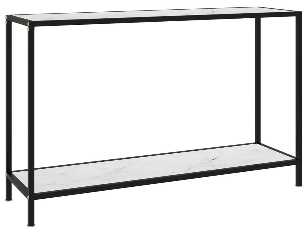 Mesa consola 120x35x75 cm vidro temperado branco
