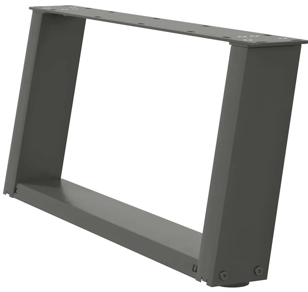 Pés para mesa de centro em forma de U, 2 peças, antracite, 60x(30-31)