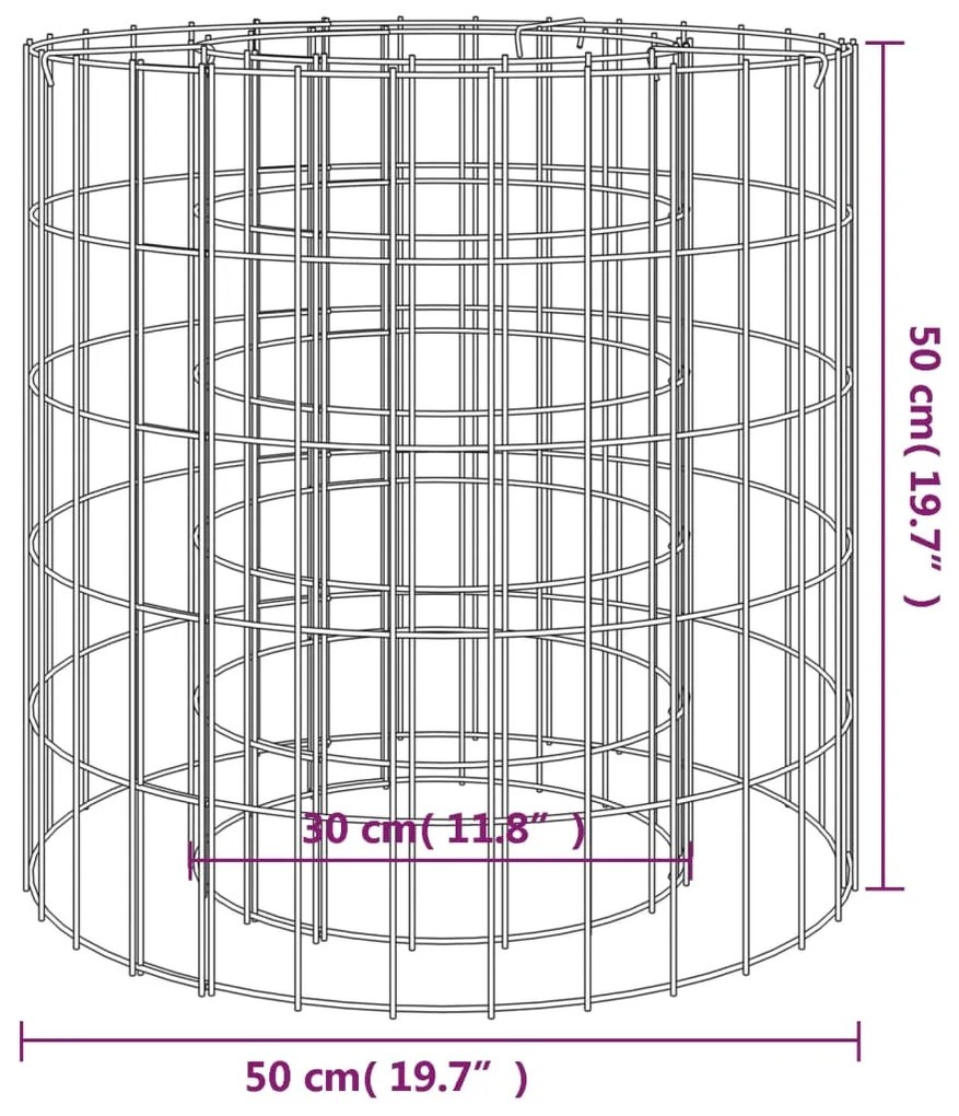 Braseira gabião Ø 50 cm ferro galvanizado