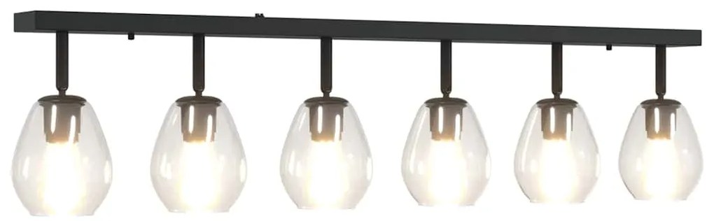 Luz de Teto com Abajur de Vidro Ajustável em Antracite E27