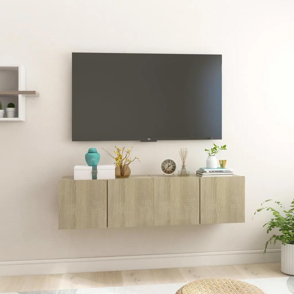804518 vidaXL Móveis de TV para parede 2 pcs 60x30x30 cm carvalho sonoma