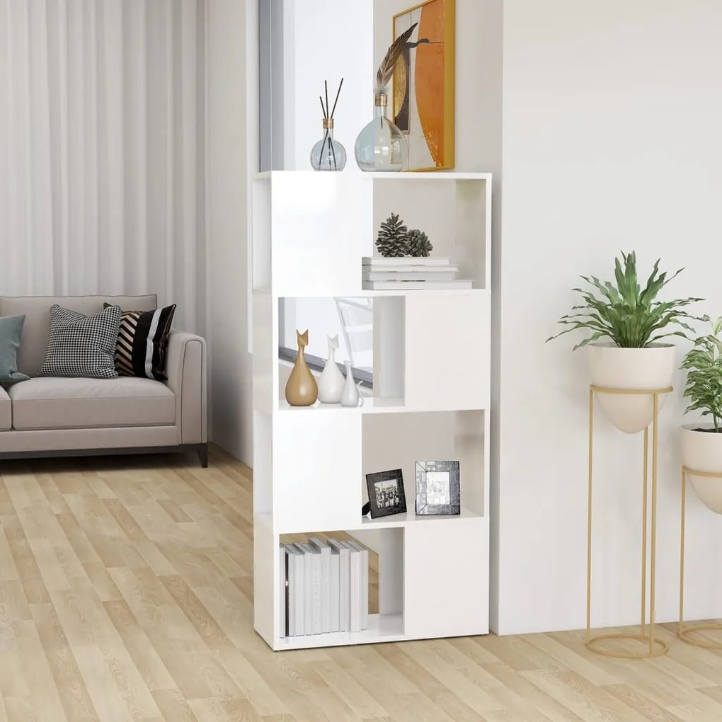 809086 vidaXL Estante/divisória 60x24x124,5 cm branco brilhante