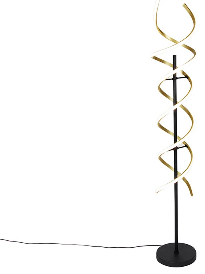Candeeiro de pé dourado com LED dimmer 3 níveis Kelvin - Henk Design