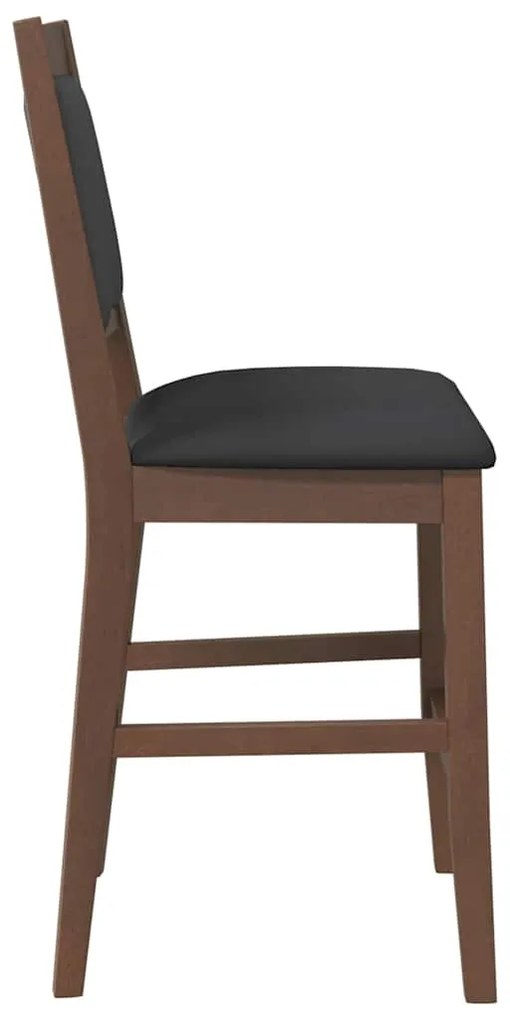 Bancos de bar com almofadões 2pcs madeira de seringueira maciça