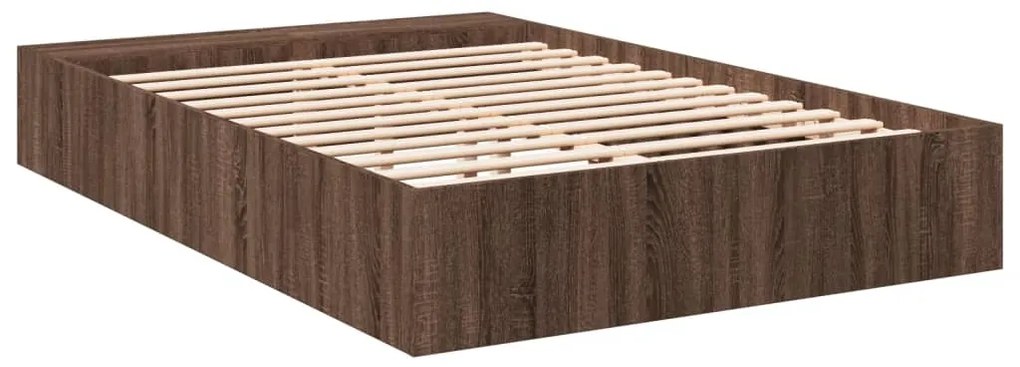 Estrutura de cama 120x190cm derivados madeira carvalho castanho