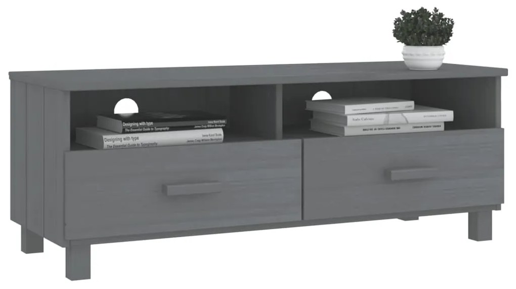 Móvel de TV HAMAR 106x40x40 cm pinho maciço cinza-escuro