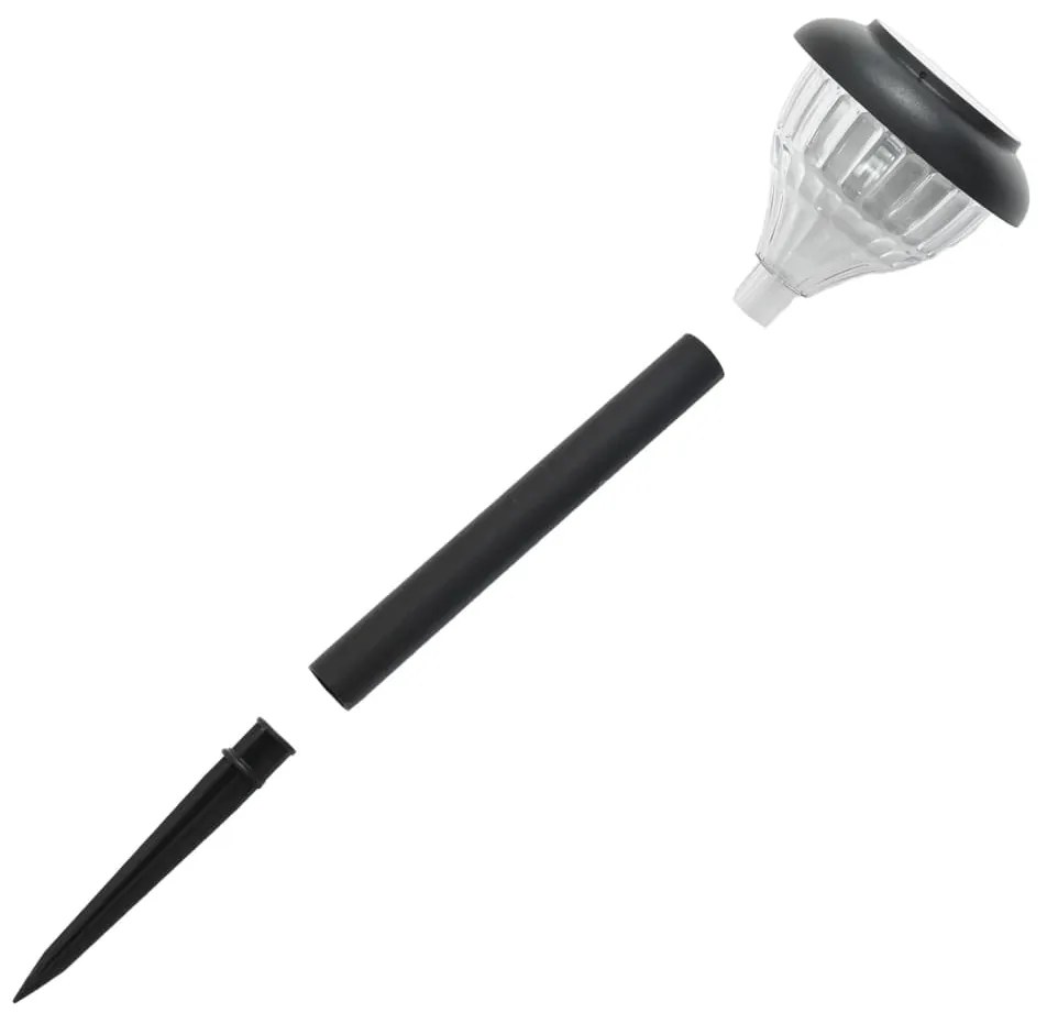 Luzes solares p/ caminhos c/ espigões 4 pcs branco quente e RGB