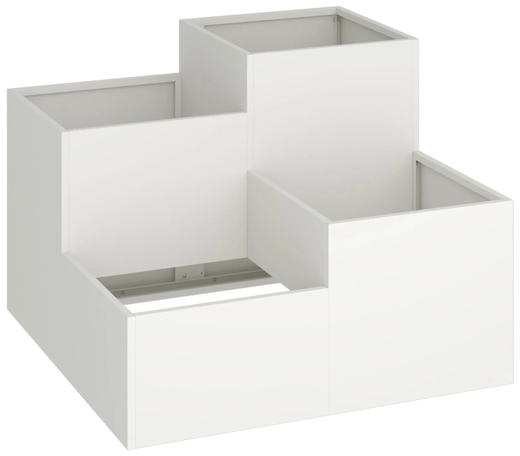 Jardineira vidaXL 80x80x60 cm Aço Branco