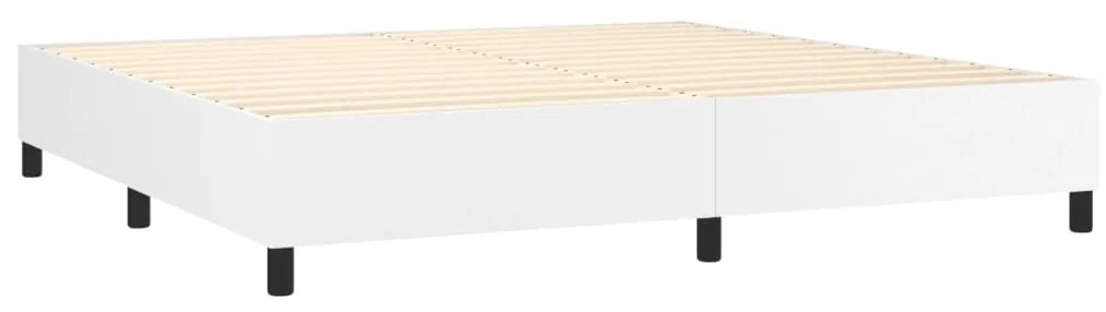 Estrutura de cama 200x200 cm couro artificial branco