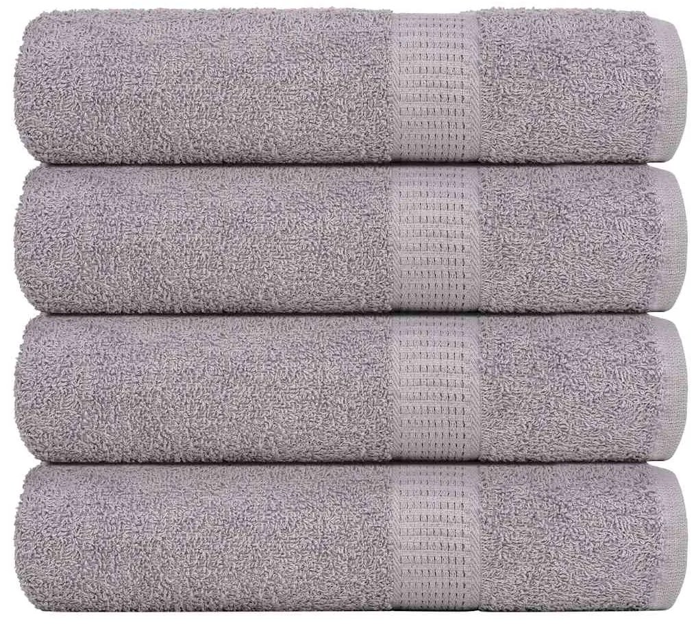vidaXL Toalhas de banho FROGN 4 pcs 70x140 cm 360 g/m² cinzento