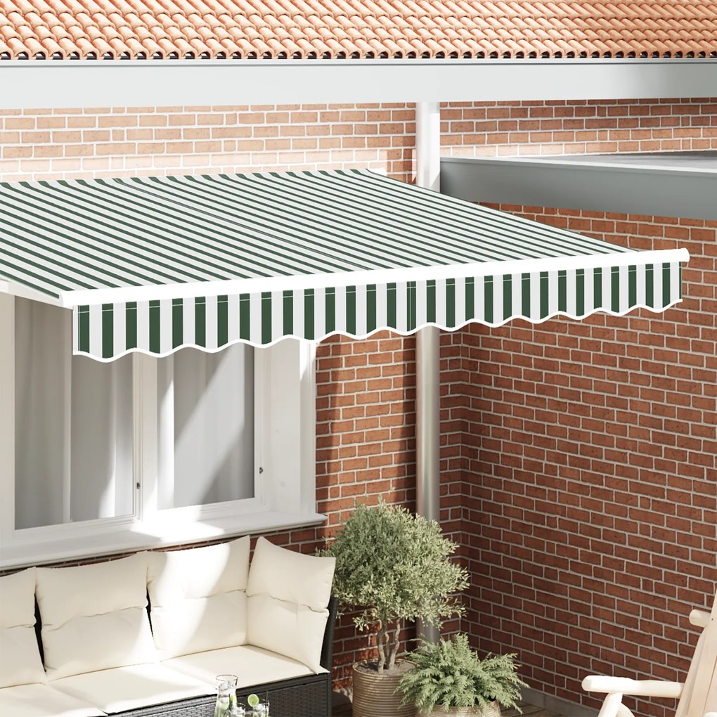 vidaXL Valance para Toldo para Estrutura de 3 m Verde e Branco 2.8 x 0.2 m