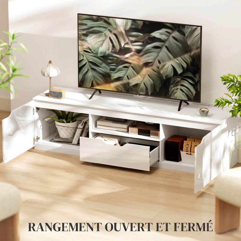 Móvel de TV, 160 x 38 x 43 cm, Para Televisões até 65 Polegadas, Branco
