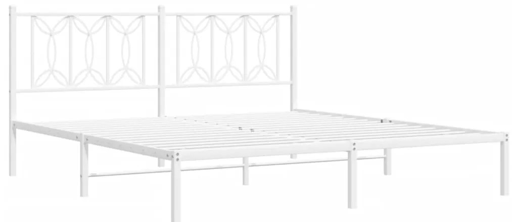 Estrutura de cama com cabeceira 183x213 cm metal branco
