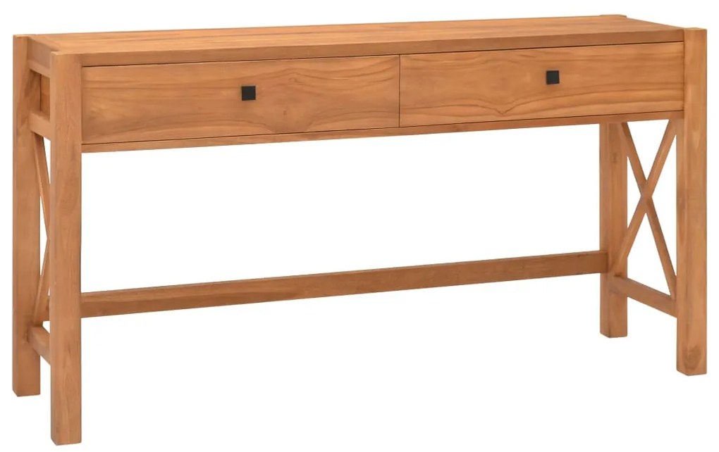vidaXL Secretária com 2 gavetas 140x40x75 cm madeira de teca