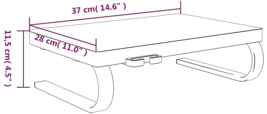 Suporte para monitor 37x28x11,5 cm preto