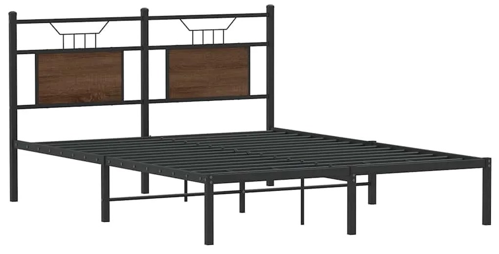 Estrutura cama s/ colchão derivados madeira carvalho castanho