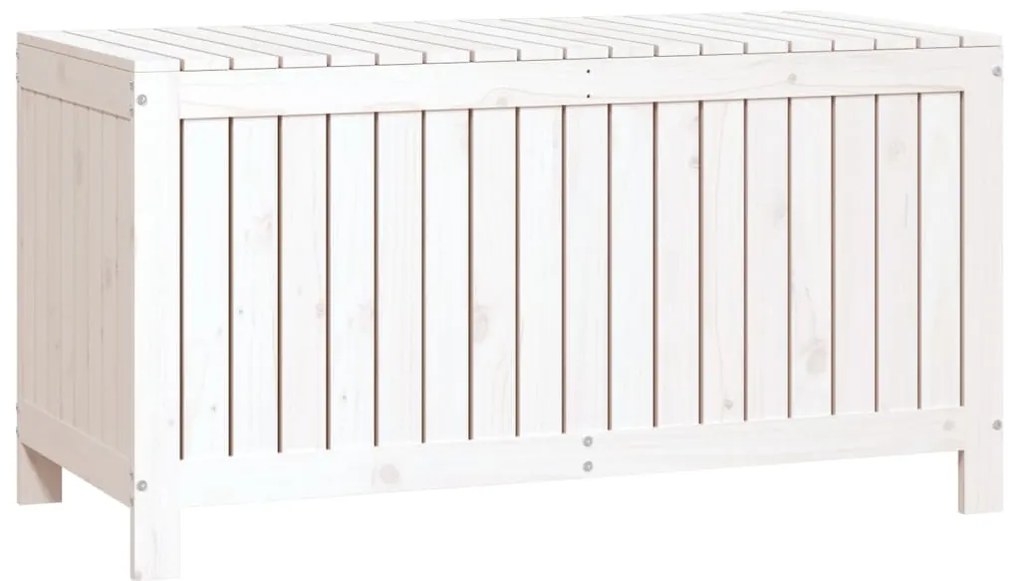 Caixa de arrumação jardim 121x55x64 cm pinho maciço branco