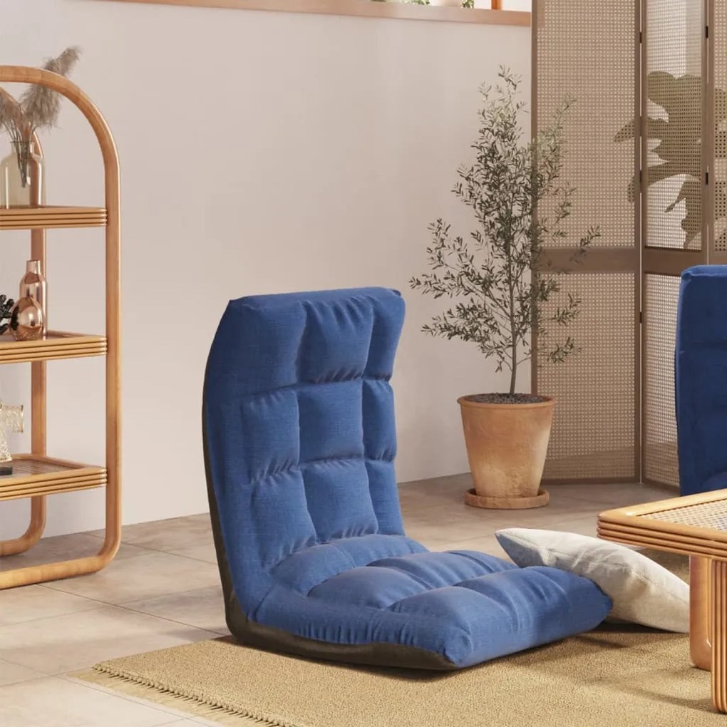 vidaXL Colchão/cadeira de piso dobrável tecido azul