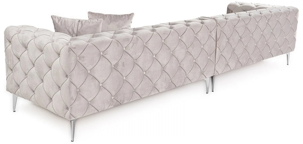 Sofá de 4 Lugares Como – Cinzento Claro – 344x90x72 cm