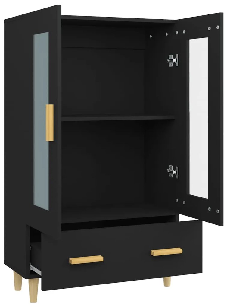 Armário alto 70x31x115 cm derivados de madeira preto