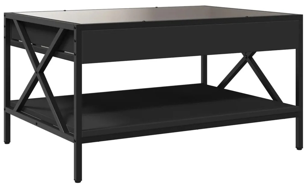 Mesa de centro luzes LED Infinity 70x50x38 cm preto