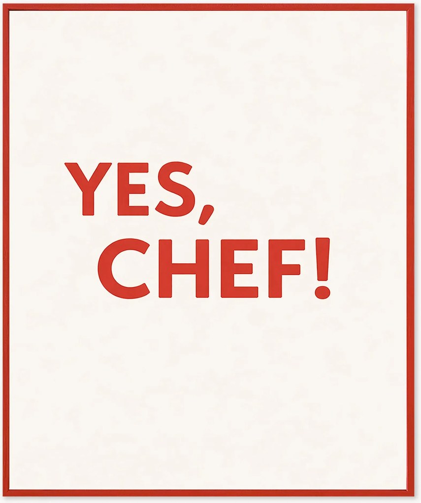 Impressão digital emoldurada artesanal Yes, Chef