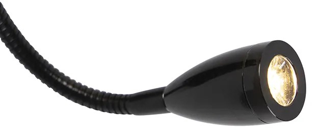 LED Candeeiro de parede preto com cúpula em veludo amarelo - Stacca Moderno,Country / Rústico