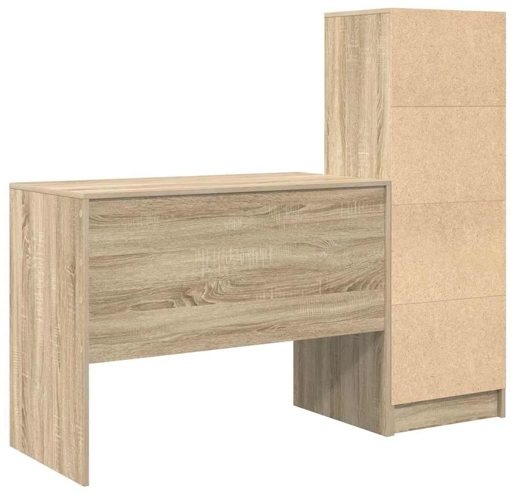 Mesa com Armazenamento Carvalho Sonoma Madeira Engenharia